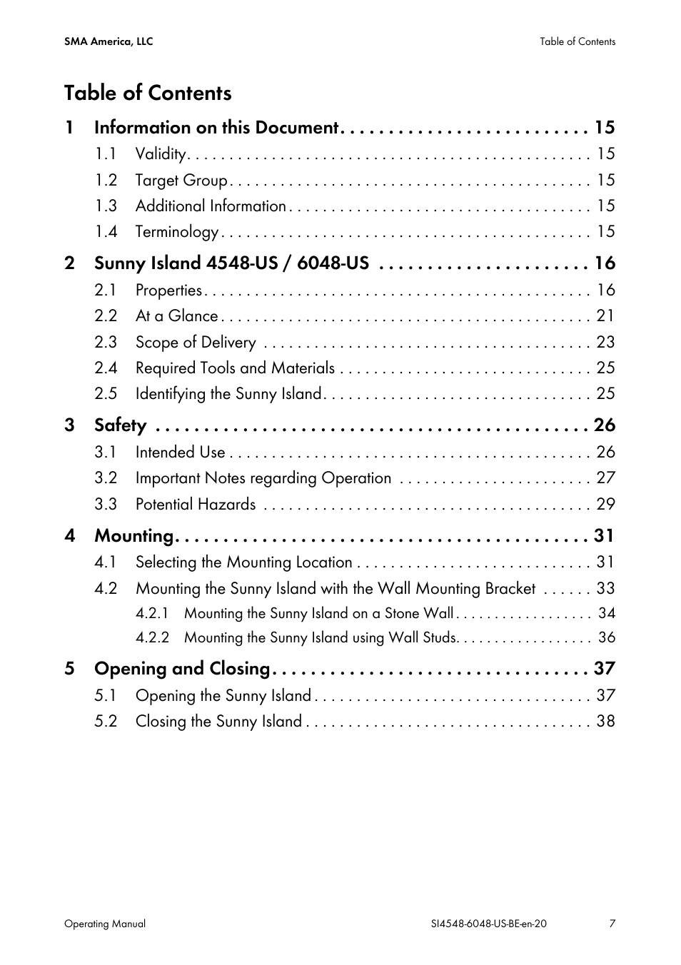 SMA SI 4548-US User Manual | Page 7 / 244