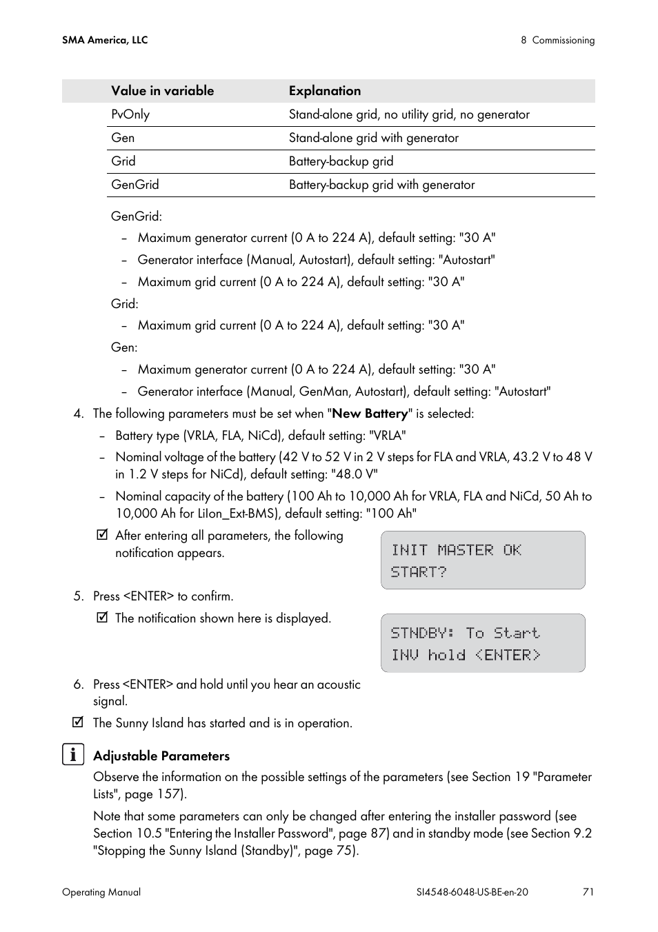SMA SI 4548-US User Manual | Page 71 / 244