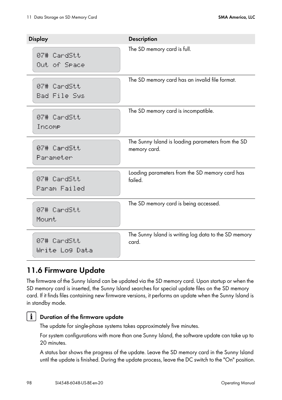 6 firmware update | SMA SI 4548-US User Manual | Page 98 / 244