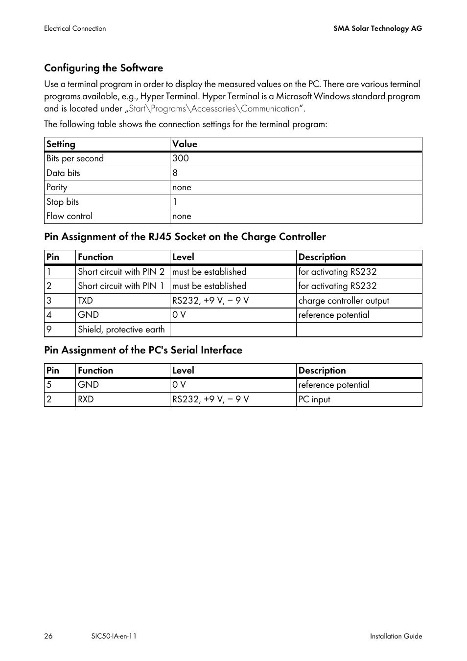 SMA SIC 50 User Manual | Page 26 / 48