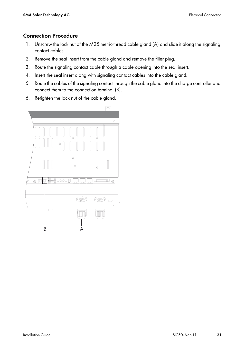 Connection procedure | SMA SIC 50 User Manual | Page 31 / 48