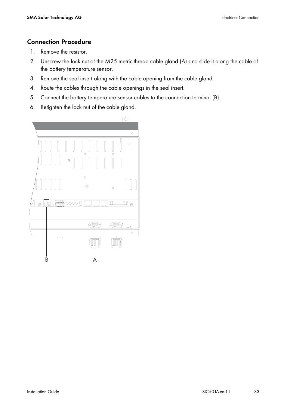 Connection procedure | SMA SIC 50 User Manual | Page 33 / 48