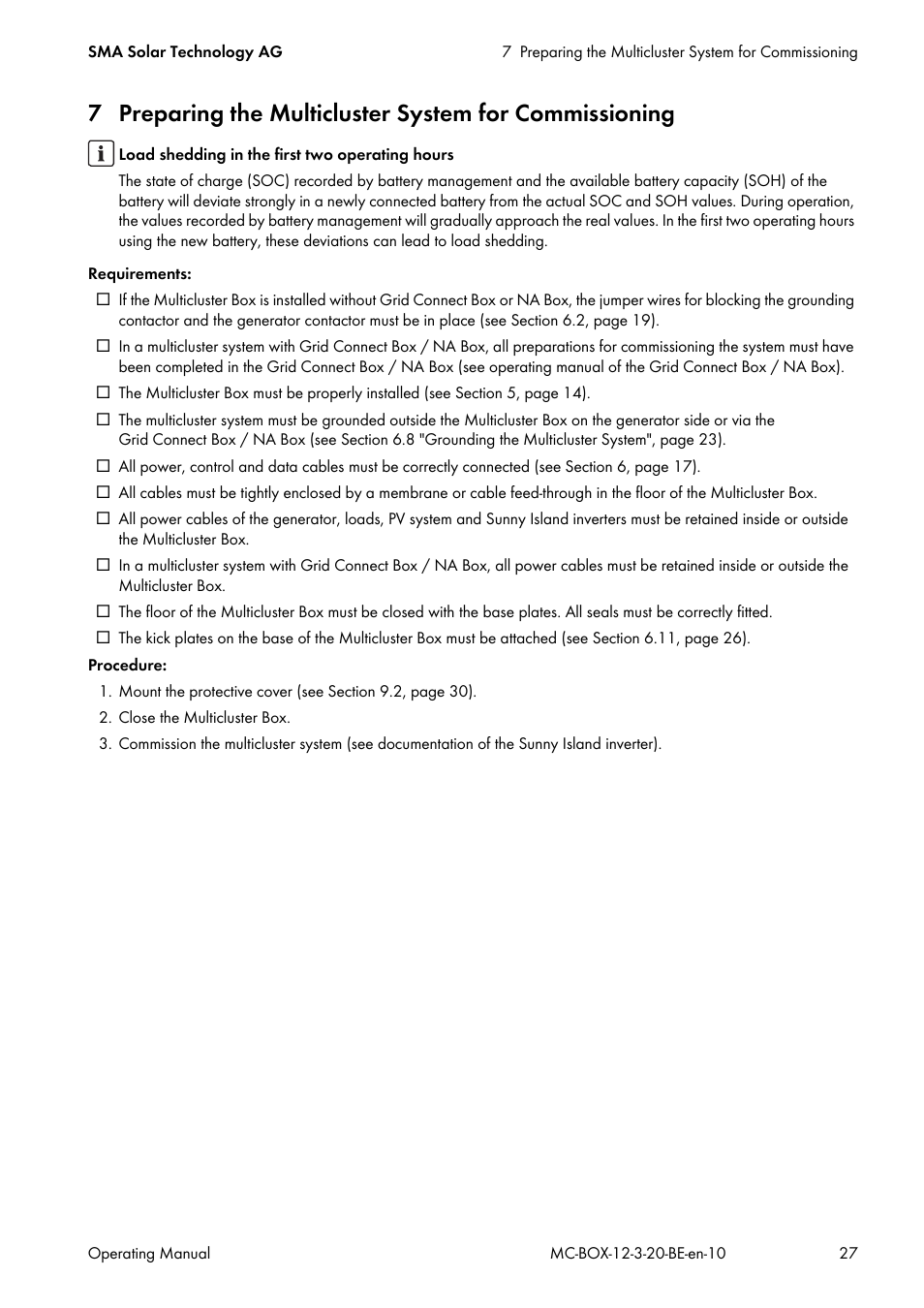 SMA MULTICLUSTER BOX 12 User Manual | Page 27 / 48