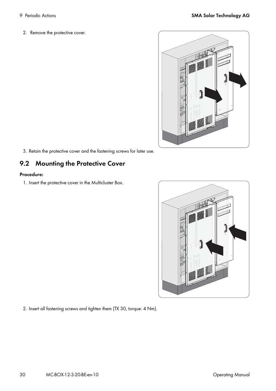 2 mounting the protective cover | SMA MULTICLUSTER BOX 12 User Manual | Page 30 / 48