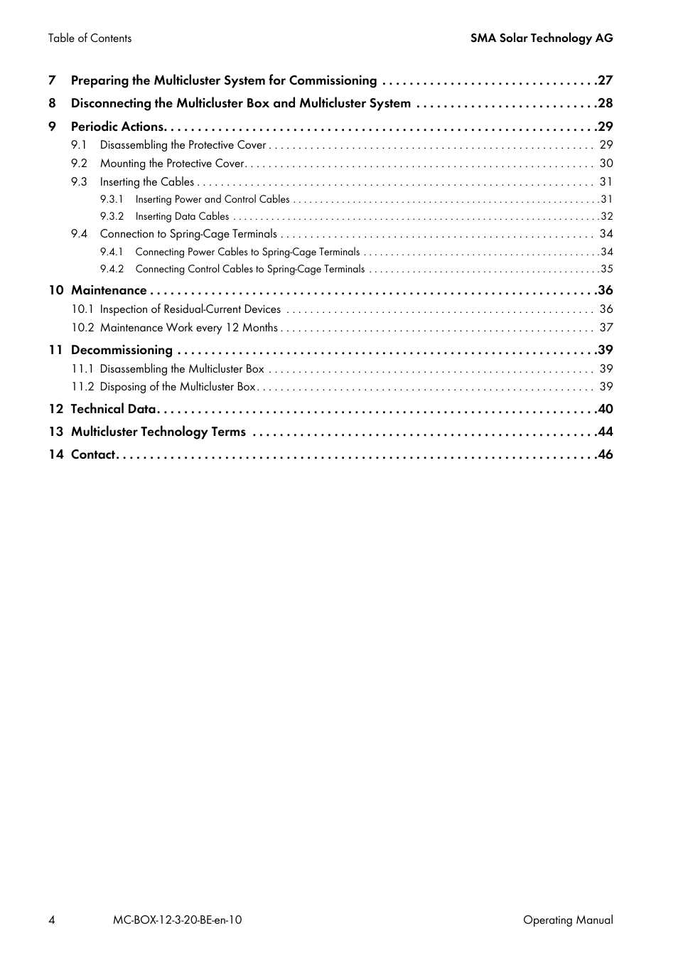 SMA MULTICLUSTER BOX 12 User Manual | Page 4 / 48