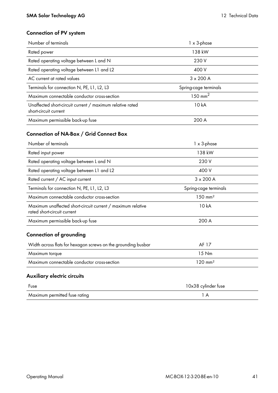 SMA MULTICLUSTER BOX 12 User Manual | Page 41 / 48