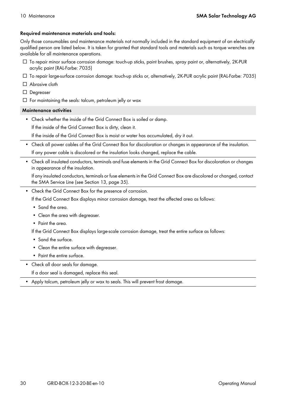 SMA GRID CONNECT BOX 12 User Manual | Page 30 / 40