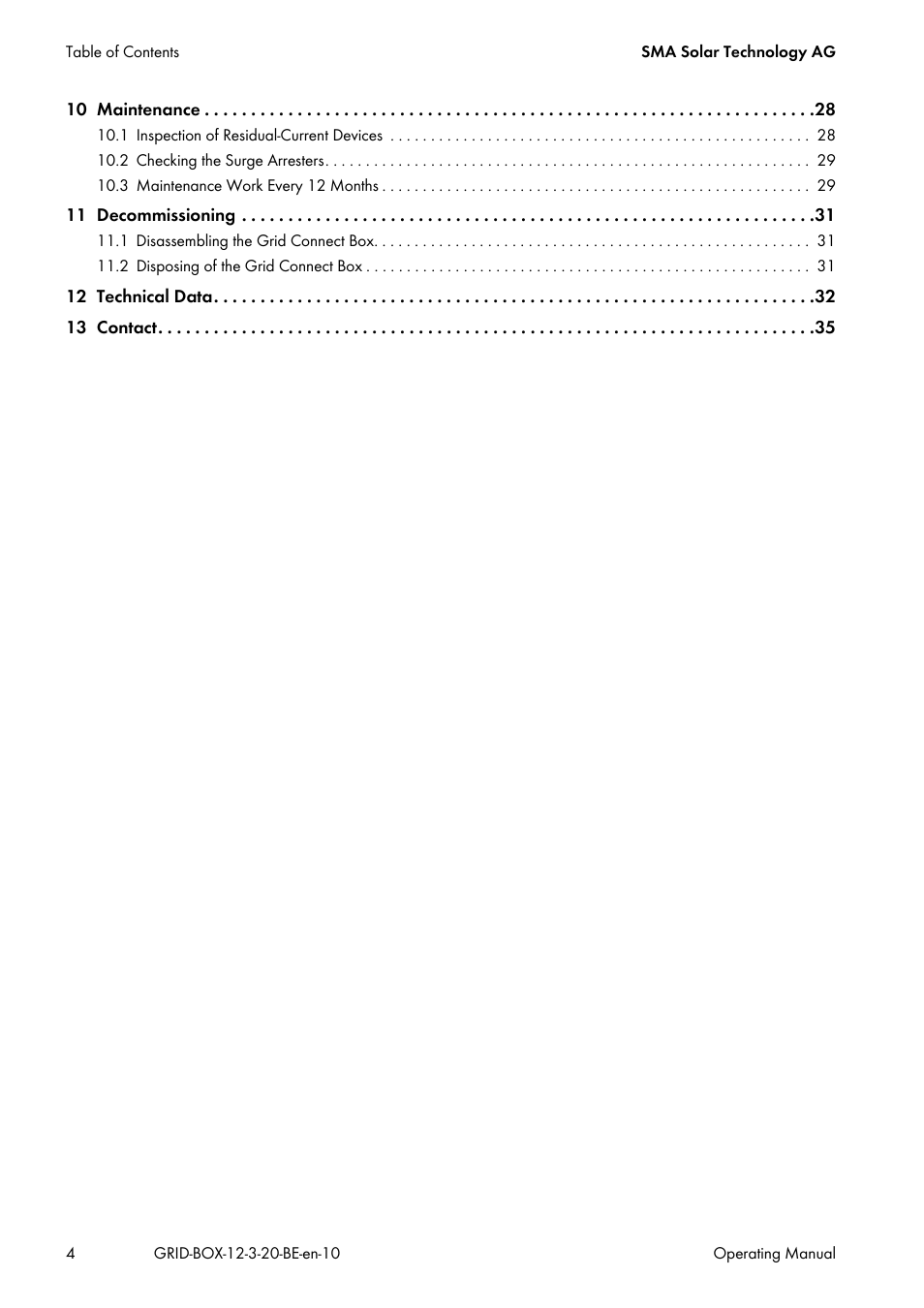 SMA GRID CONNECT BOX 12 User Manual | Page 4 / 40