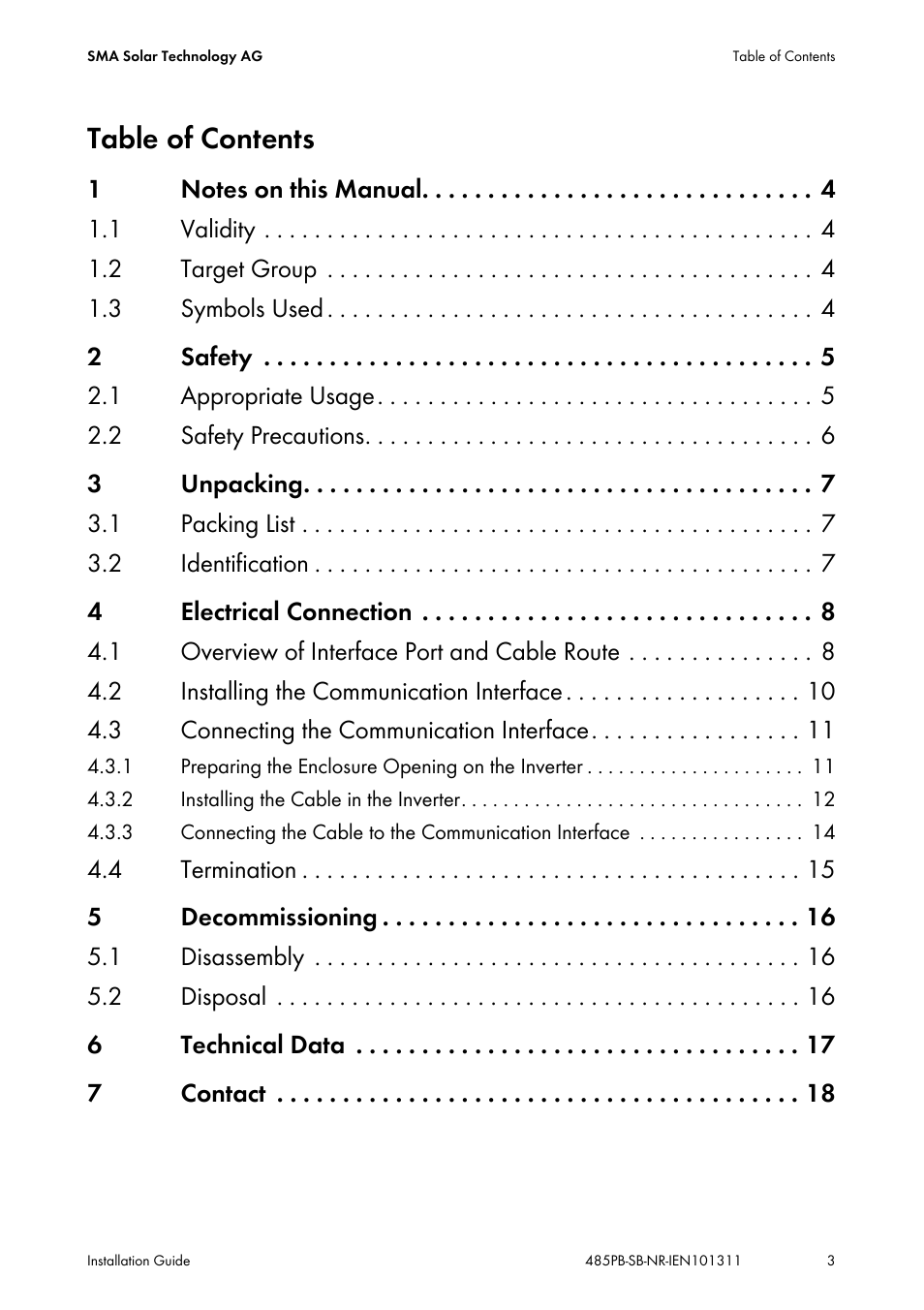 SMA 485PB-NR User Manual | Page 3 / 20