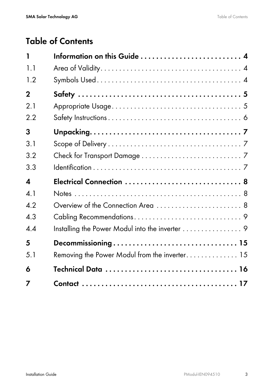 SMA POWER MODUL User Manual | Page 3 / 20