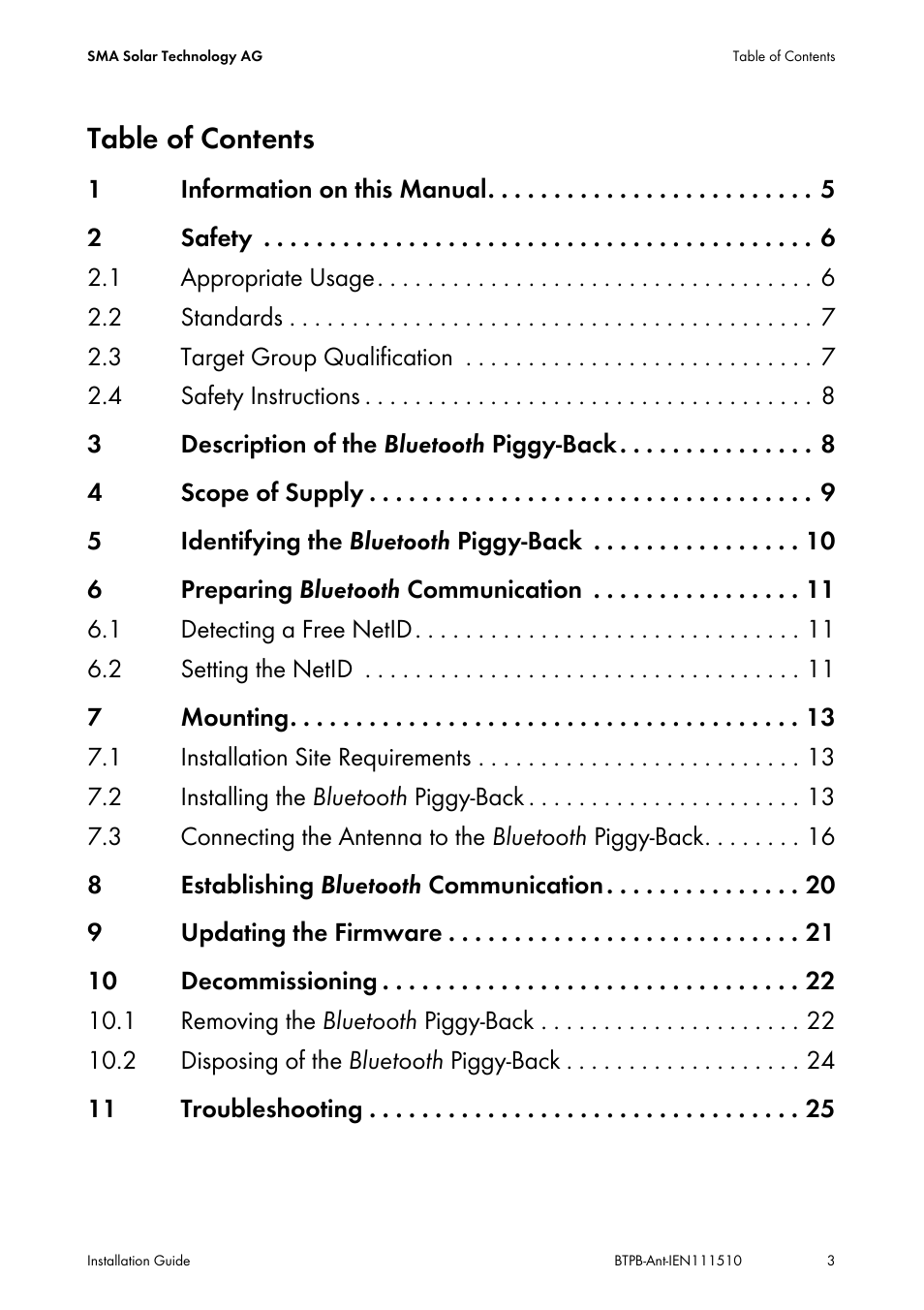 SMA BLUETOOTH PIGGY-BACK PLUS User Manual | Page 3 / 32