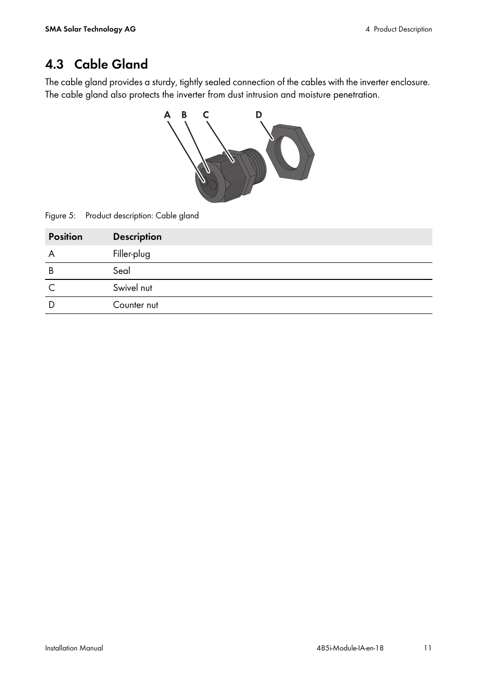 3 cable gland | SMA 485 Data Module User Manual | Page 11 / 24