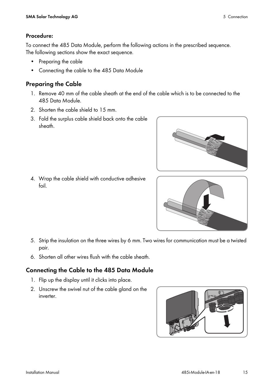 SMA 485 Data Module User Manual | Page 15 / 24