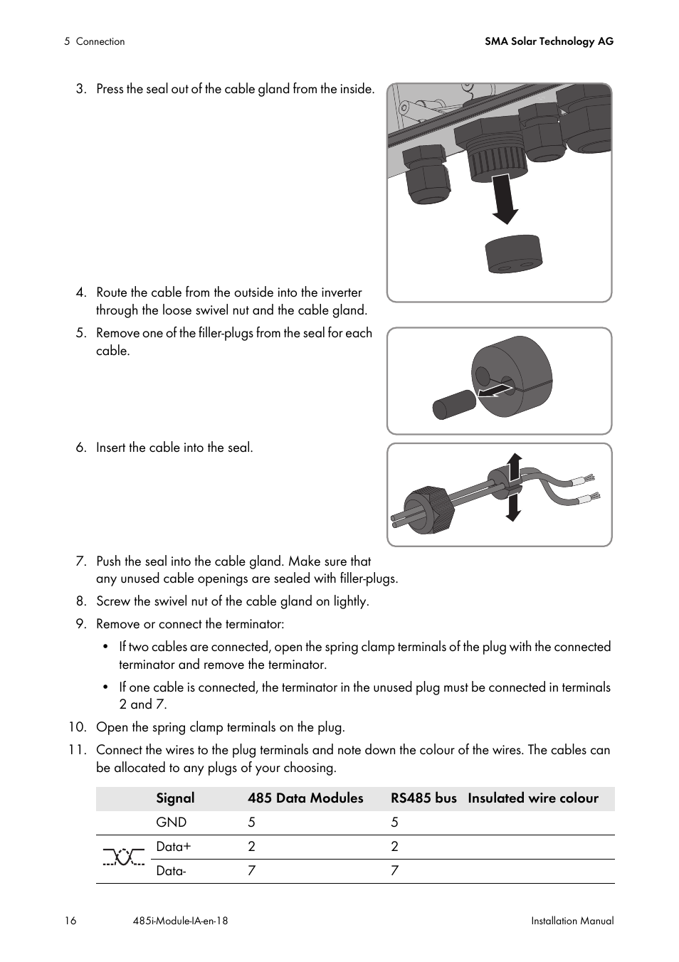 SMA 485 Data Module User Manual | Page 16 / 24