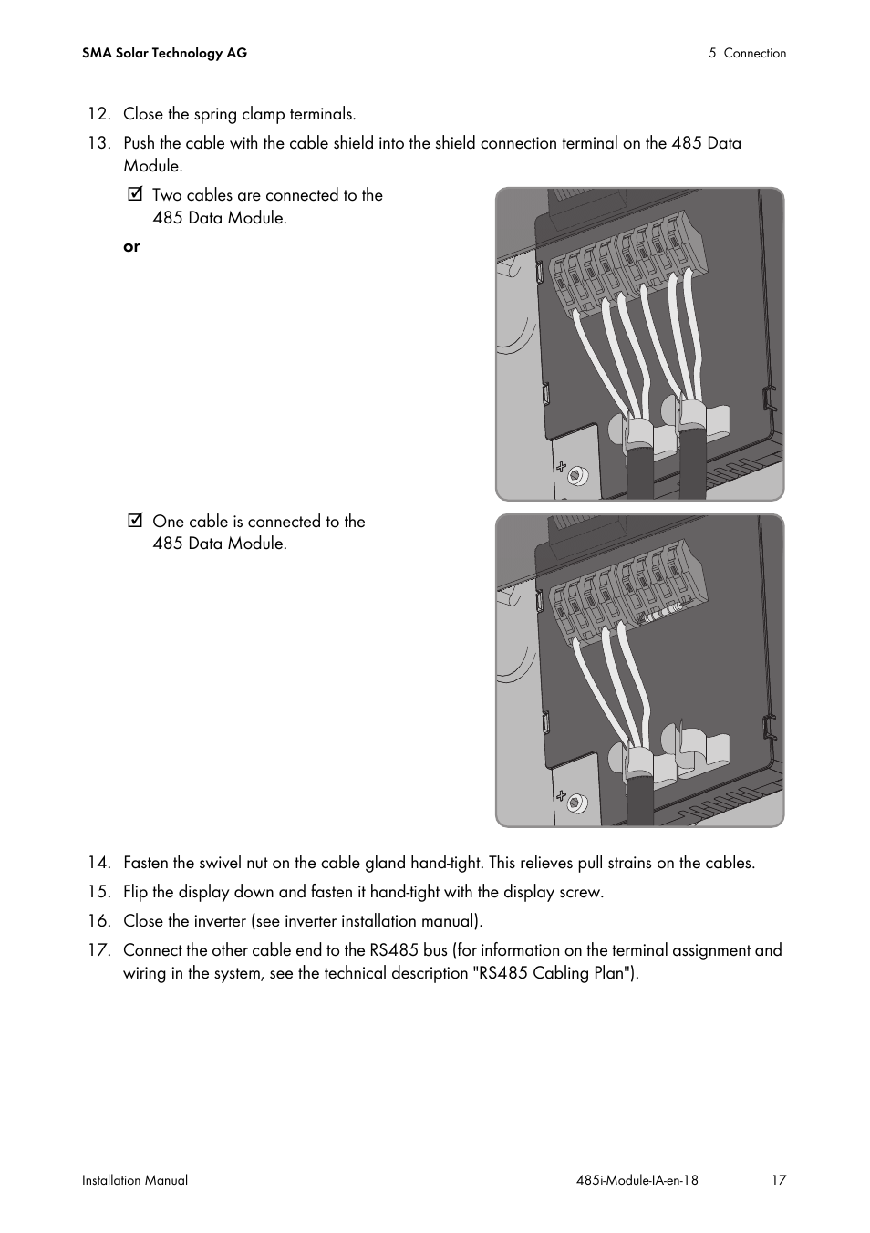 SMA 485 Data Module User Manual | Page 17 / 24