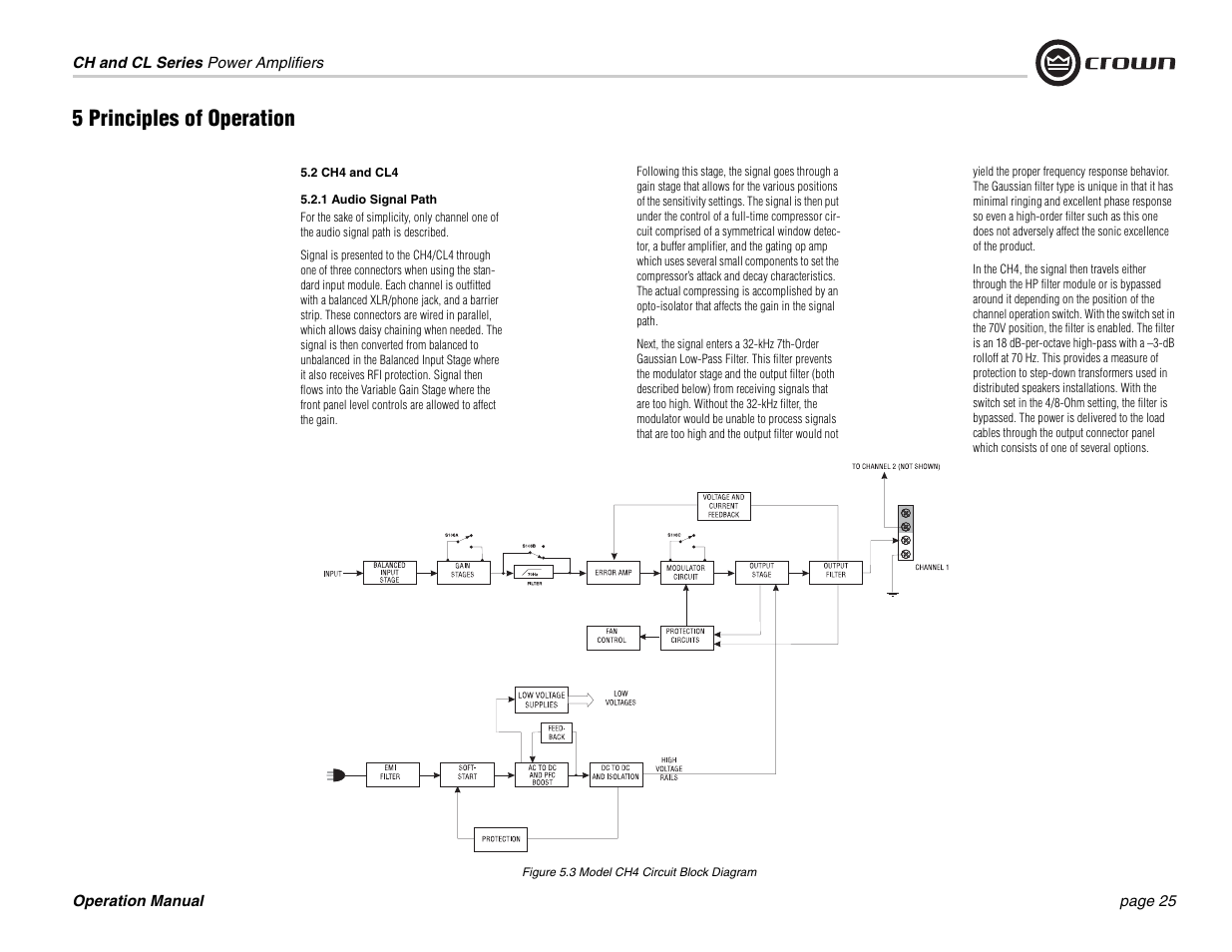 5 principles of operation | Crown Audio CL Series User Manual | Page 25 / 44