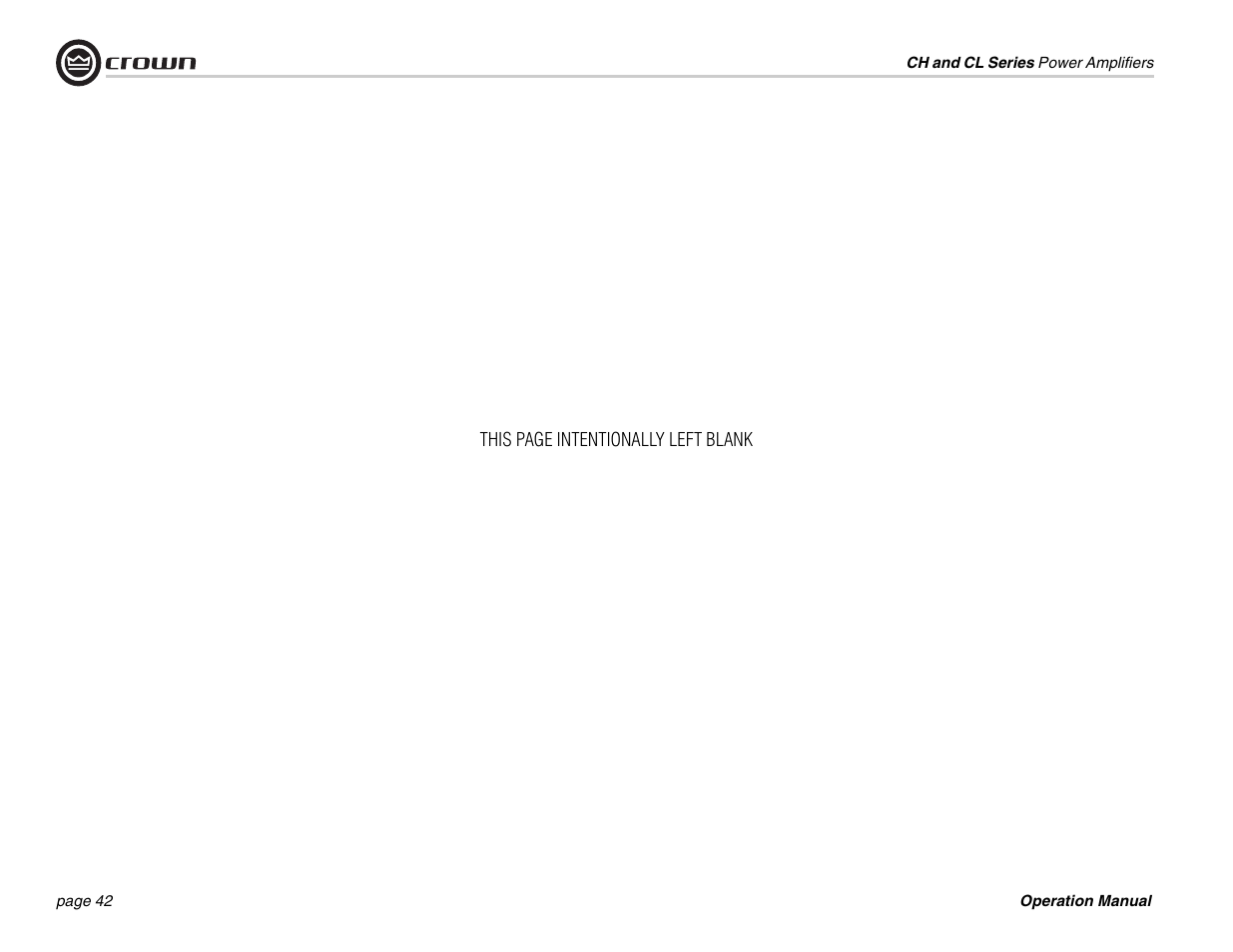 Crown Audio CL Series User Manual | Page 42 / 44