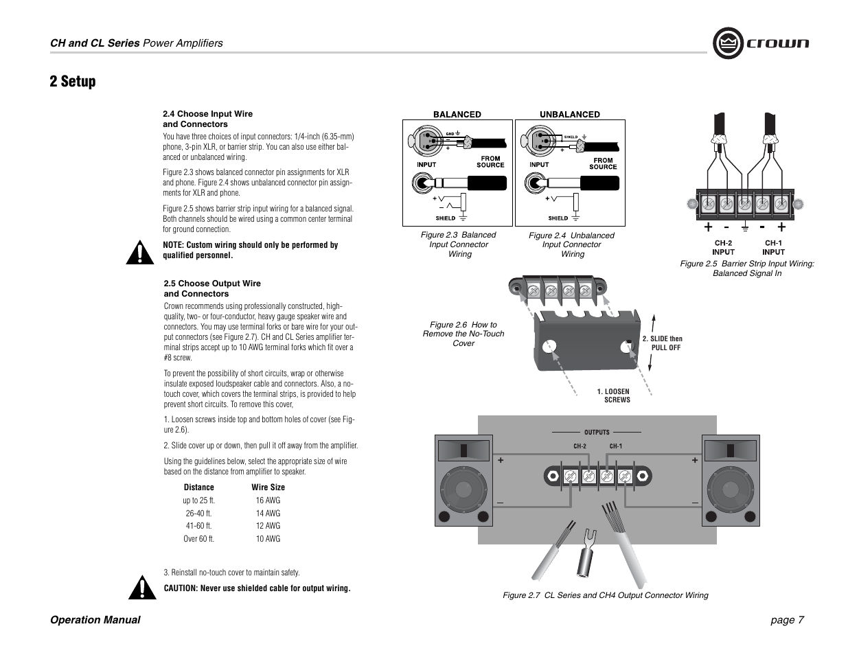 2 setup | Crown Audio CL Series User Manual | Page 7 / 44