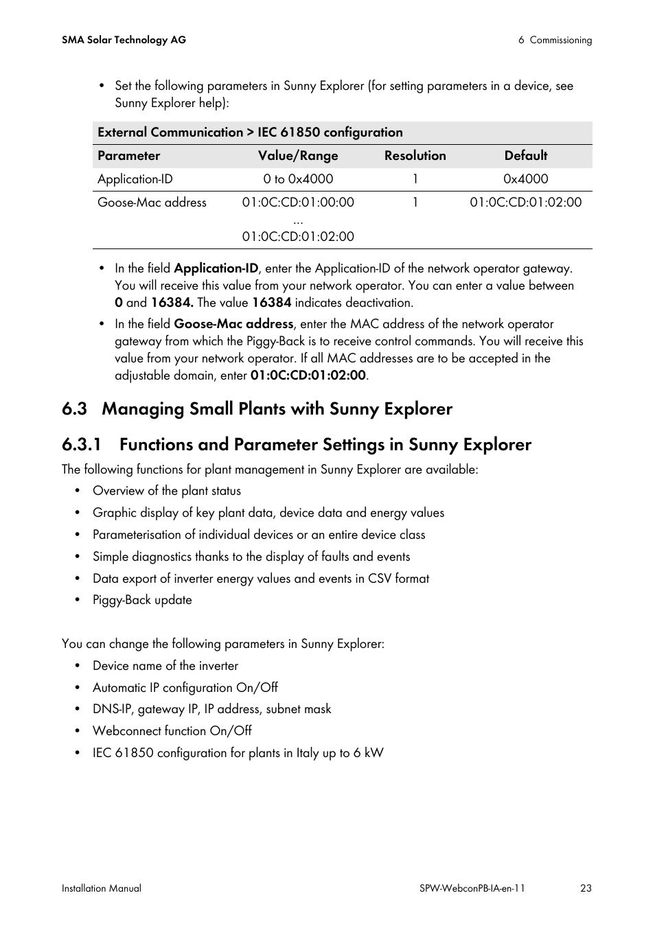 3 managing small plants with sunny explorer | SMA SPEEDWIRE V.1.1 User Manual | Page 23 / 32