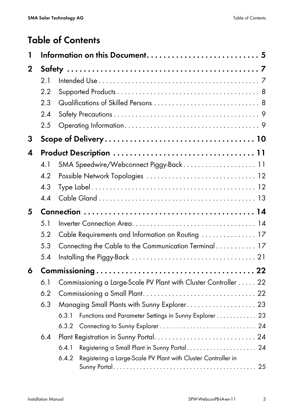 SMA SPEEDWIRE V.1.1 User Manual | Page 3 / 32