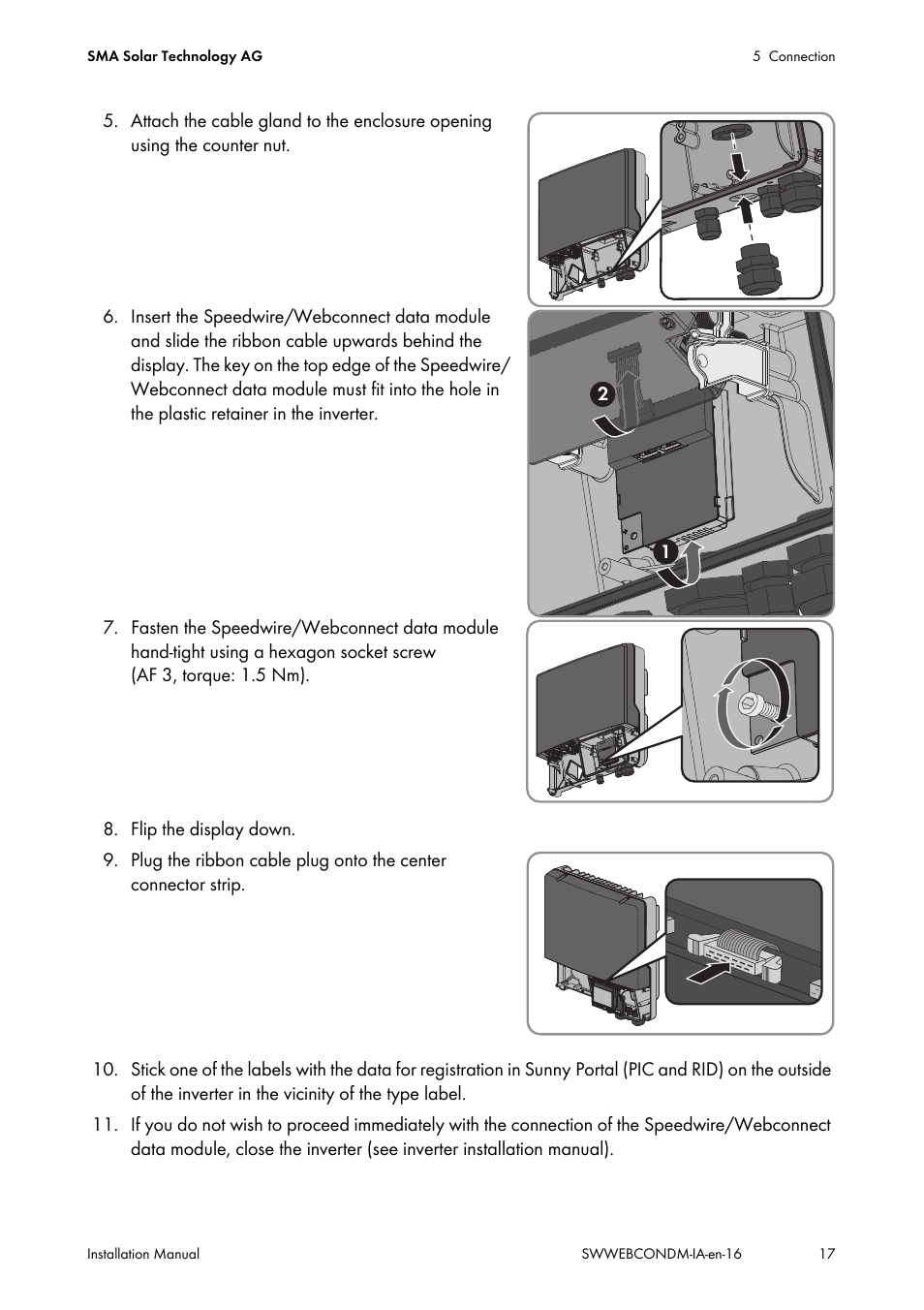 SMA SPEEDWIRE V.1.6 User Manual | Page 17 / 32