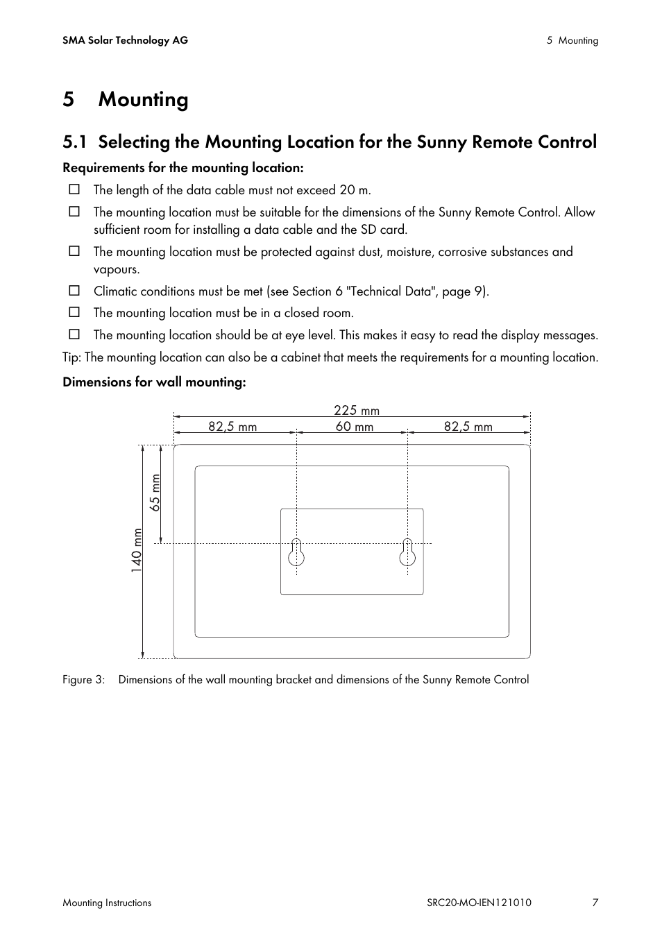 5 mounting | SMA SRC-20 User Manual | Page 7 / 12