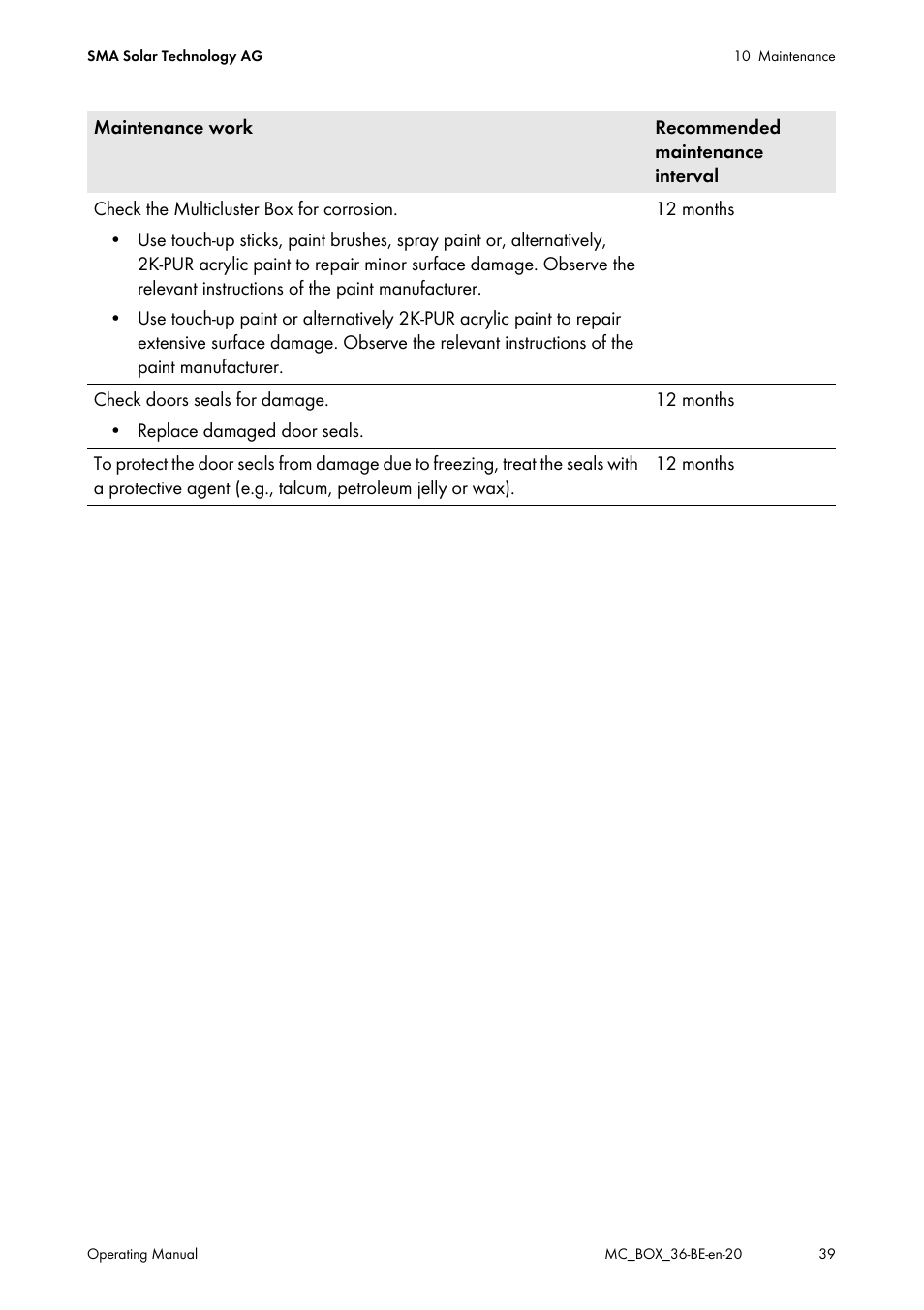 SMA MULTICLUSTER BOX 36 User Manual | Page 39 / 48