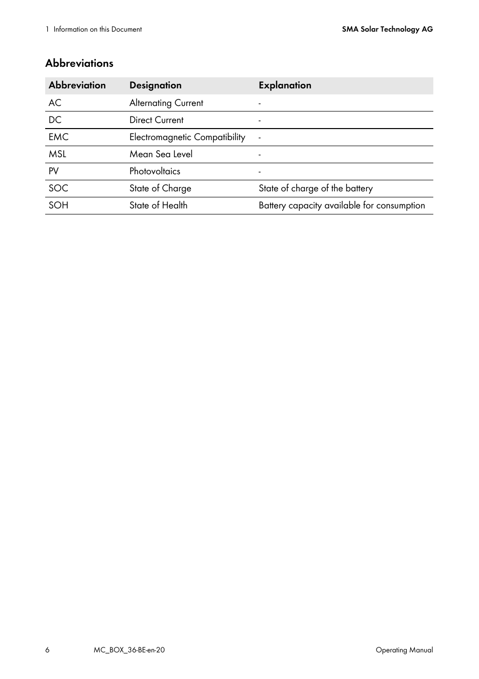 SMA MULTICLUSTER BOX 36 User Manual | Page 6 / 48