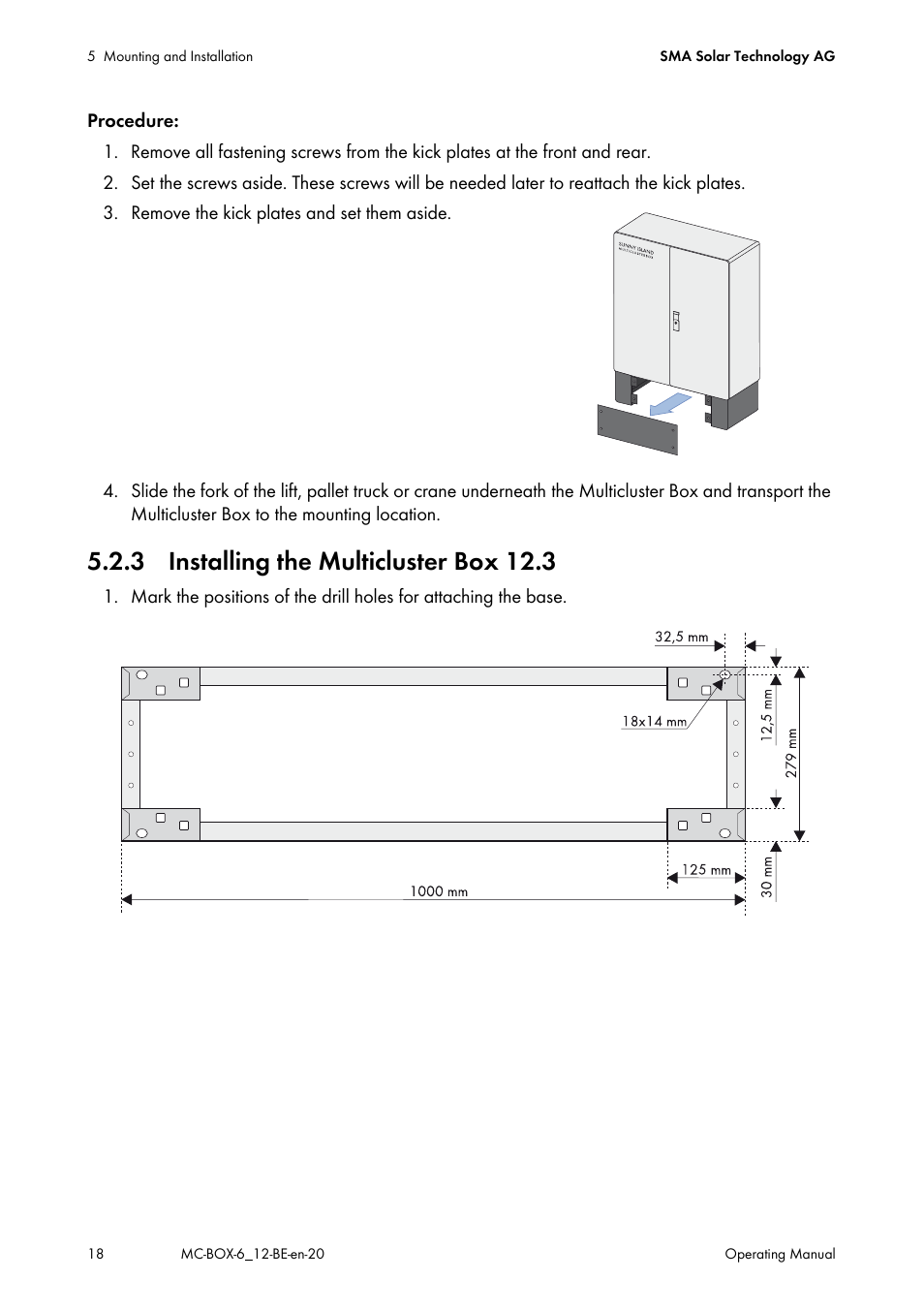 3 installing the multicluster box 12.3 | SMA MC-Box 6.3 User Manual | Page 18 / 48