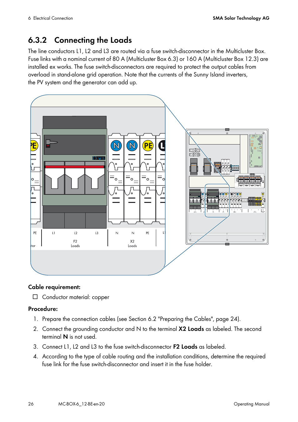 2 connecting the loads | SMA MC-Box 6.3 User Manual | Page 26 / 48