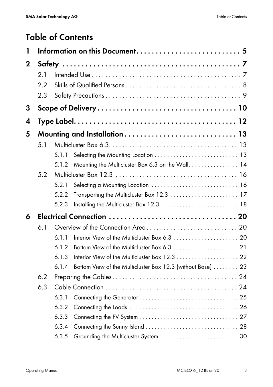 SMA MC-Box 6.3 User Manual | Page 3 / 48