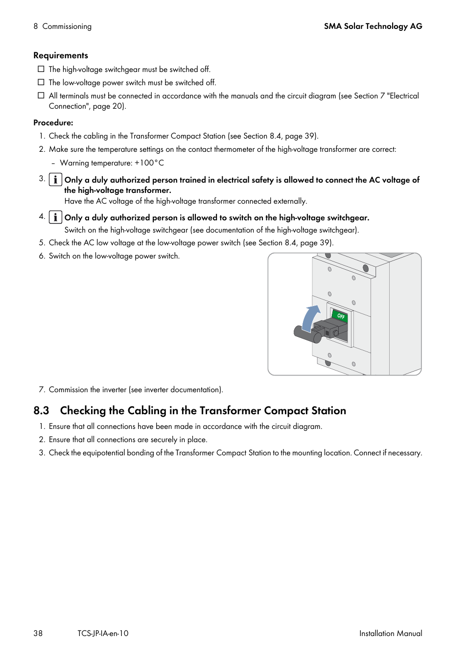 SMA TCS 500SC-JP User Manual | Page 38 / 52