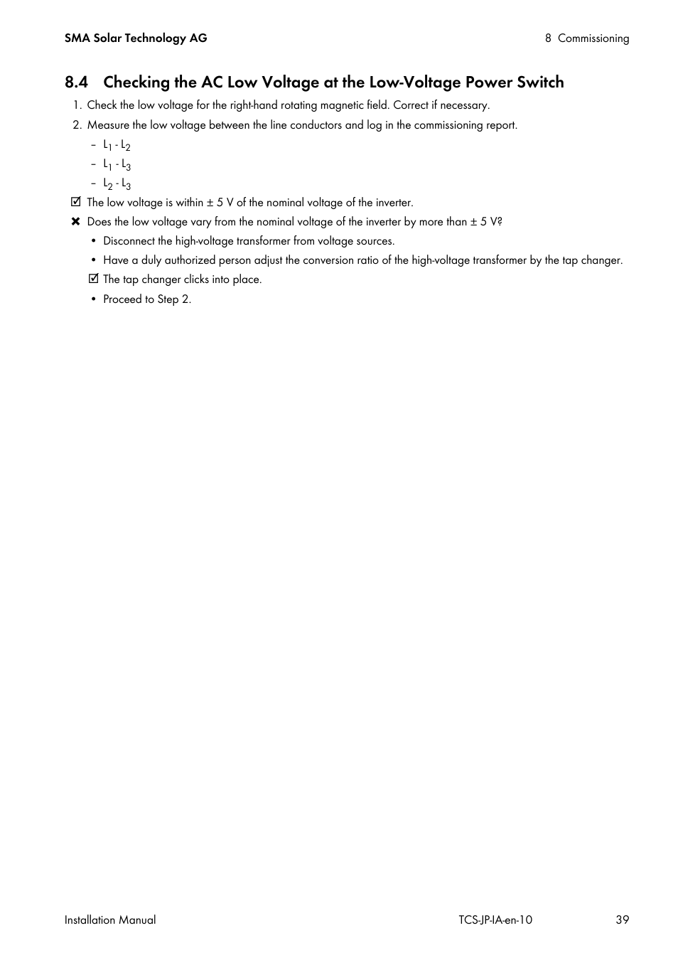 SMA TCS 500SC-JP User Manual | Page 39 / 52