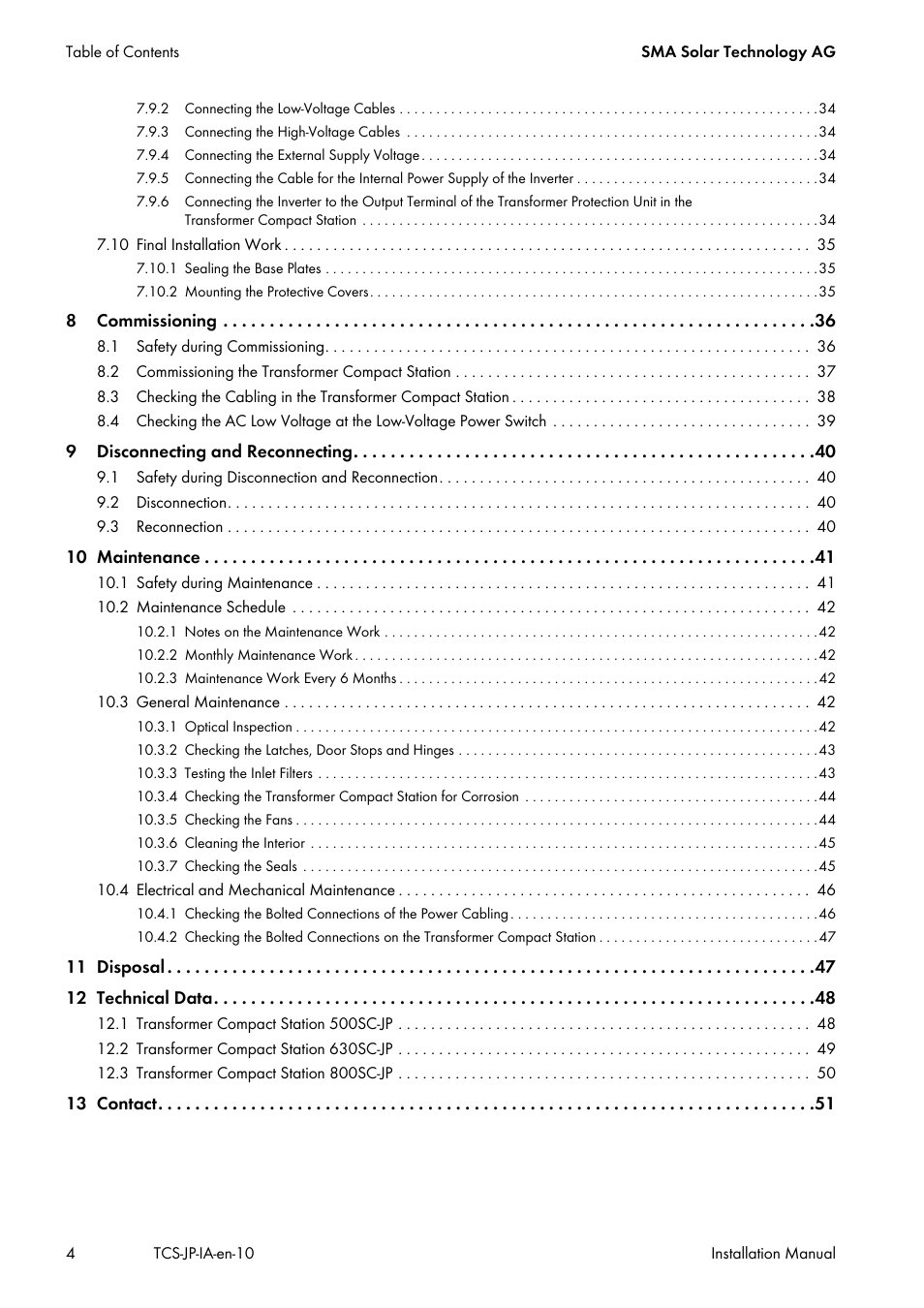 SMA TCS 500SC-JP User Manual | Page 4 / 52