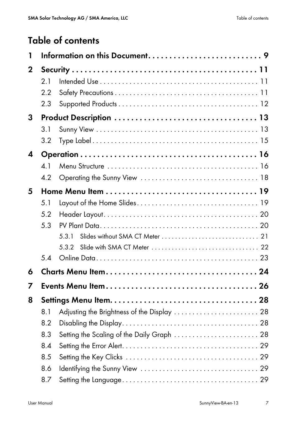 SMA VIEW-10 User Manual | Page 7 / 52