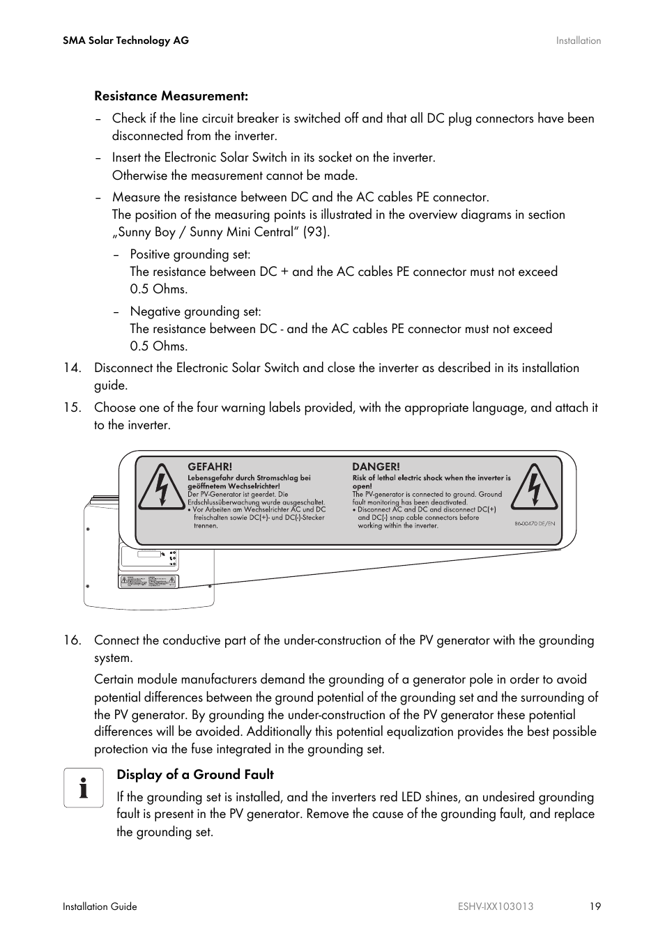 SMA ESHV-P-NR User Manual | Page 19 / 100