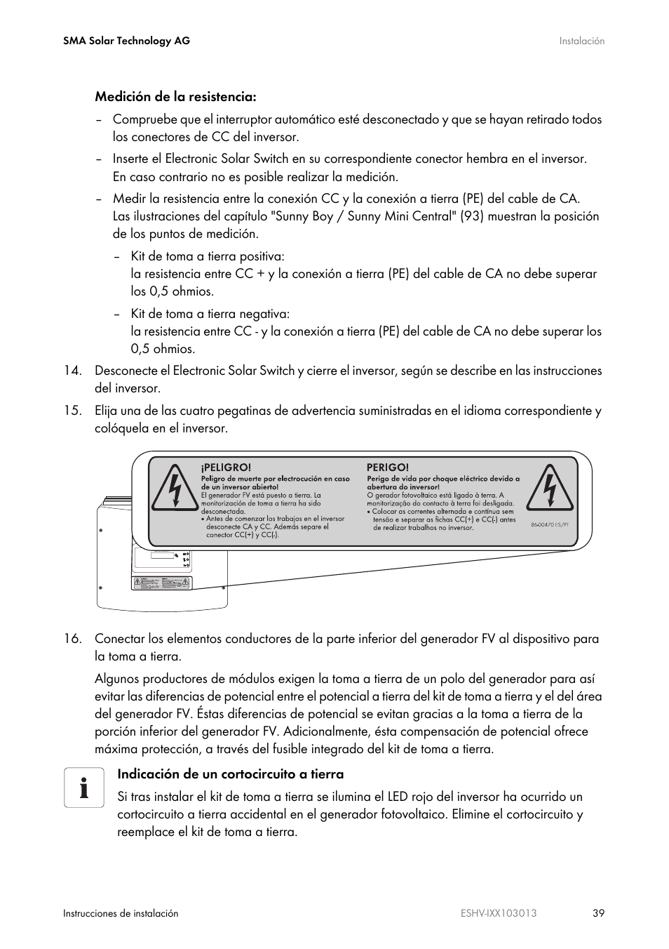 SMA ESHV-P-NR User Manual | Page 39 / 100