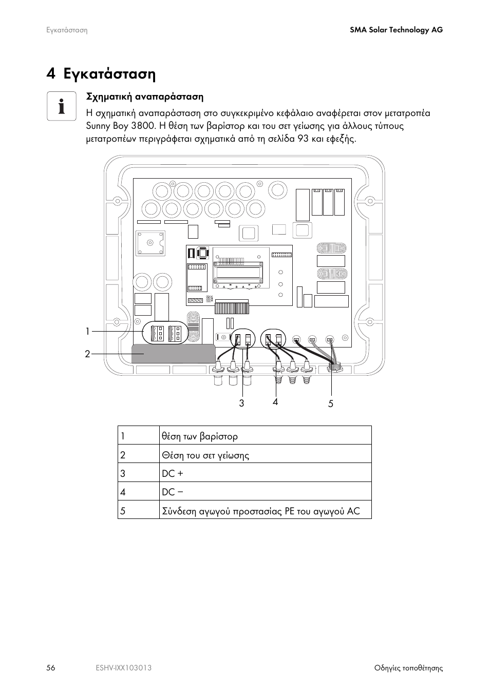 4 εγκατάσταση | SMA ESHV-P-NR User Manual | Page 56 / 100