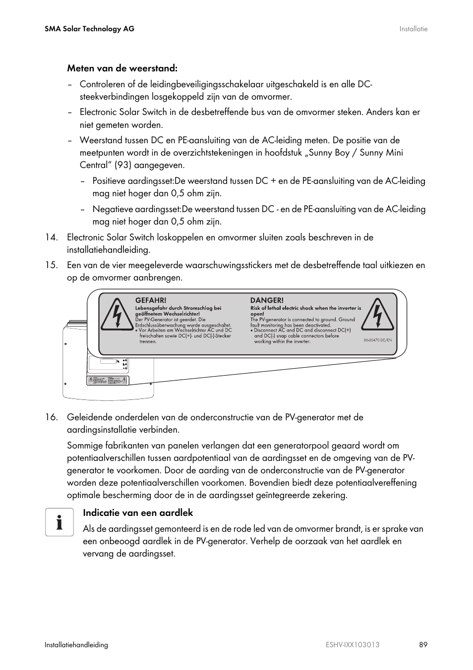 SMA ESHV-P-NR User Manual | Page 89 / 100