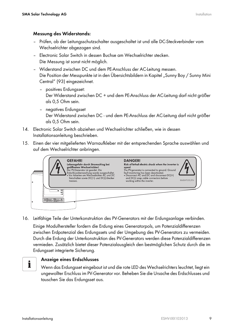 SMA ESHV-P-NR User Manual | Page 9 / 100