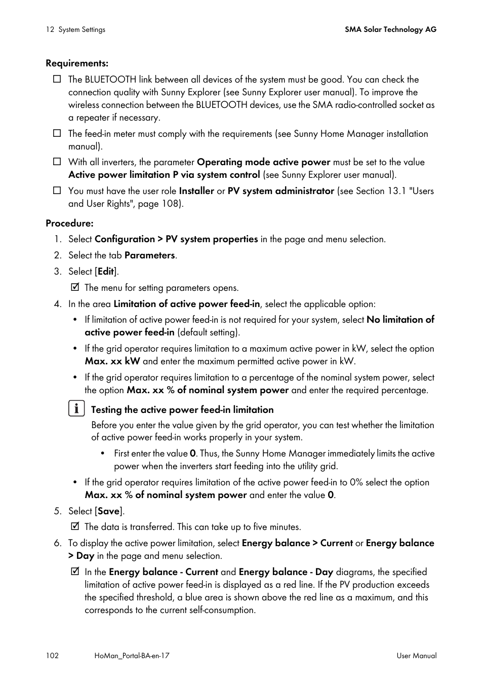 SMA SUNNY HOME MANAGER User Manual | Page 102 / 132