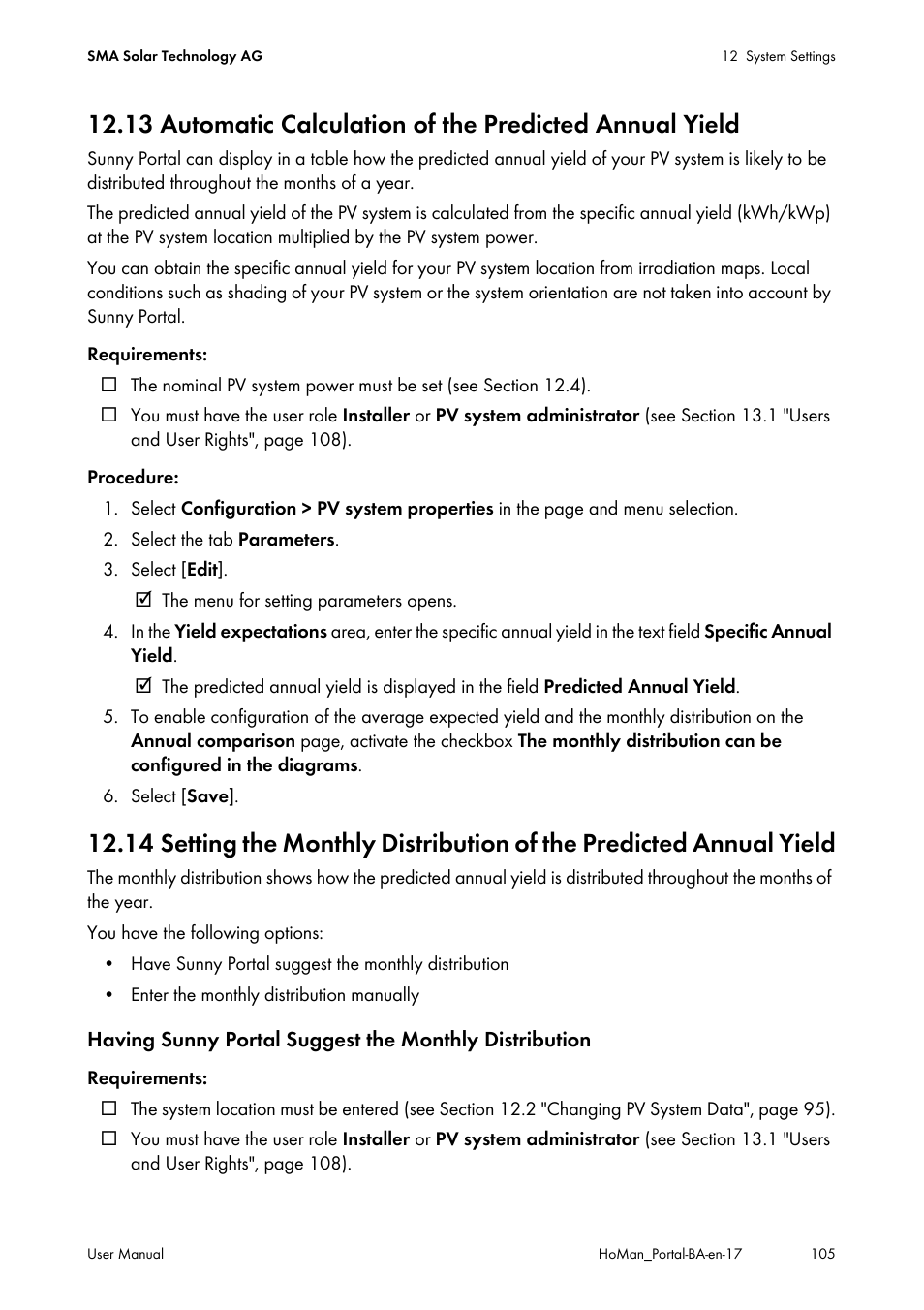 Ee section 12.13 | SMA SUNNY HOME MANAGER User Manual | Page 105 / 132