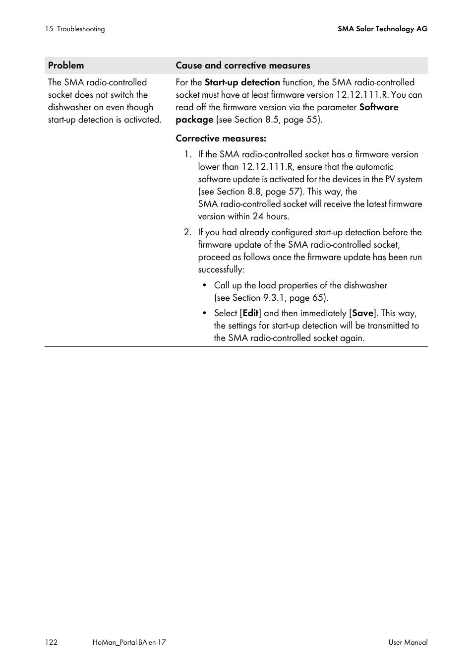 SMA SUNNY HOME MANAGER User Manual | Page 122 / 132
