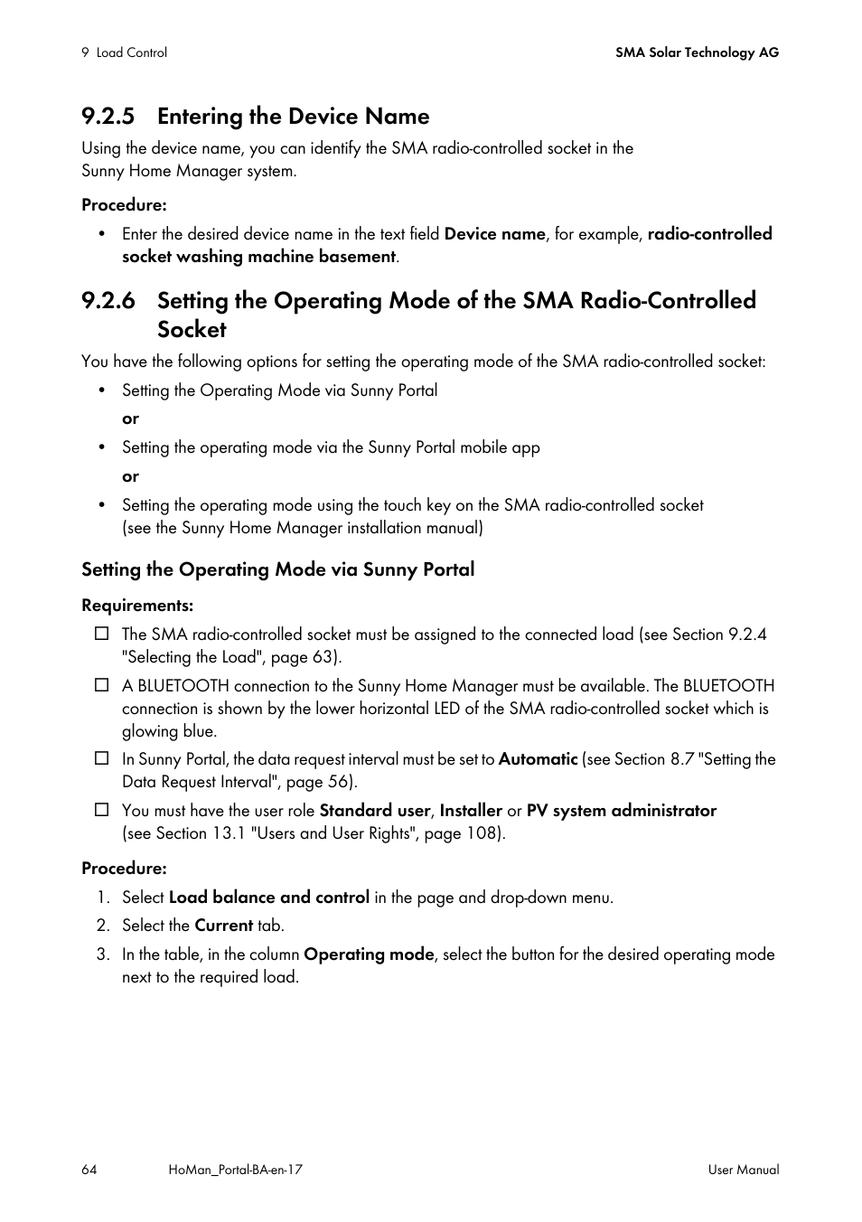 5 entering the device name | SMA SUNNY HOME MANAGER User Manual | Page 64 / 132