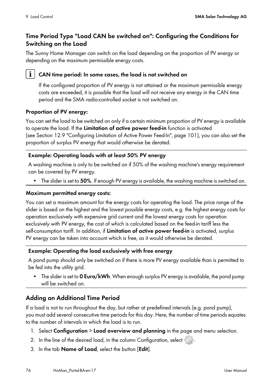 SMA SUNNY HOME MANAGER User Manual | Page 76 / 132