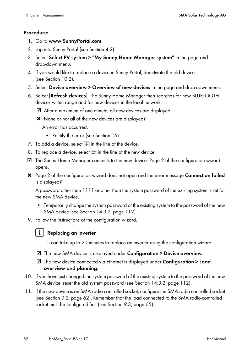 SMA SUNNY HOME MANAGER User Manual | Page 82 / 132