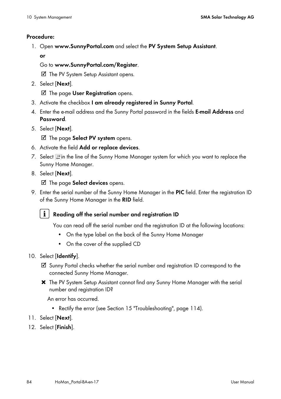 SMA SUNNY HOME MANAGER User Manual | Page 84 / 132