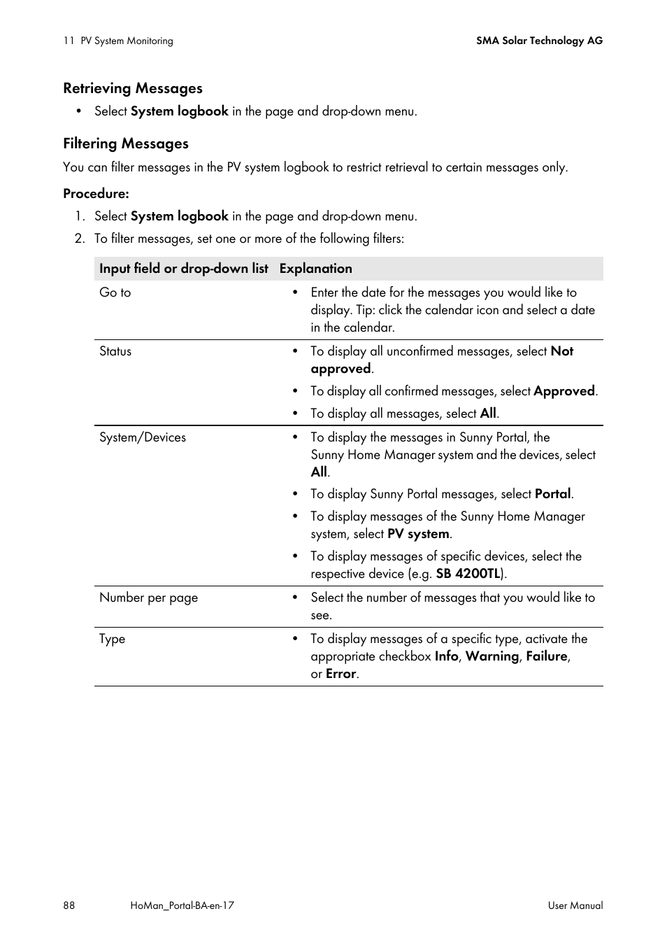 SMA SUNNY HOME MANAGER User Manual | Page 88 / 132