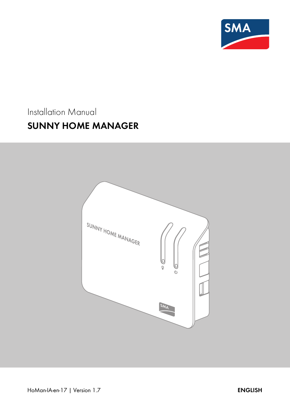 SMA SUNNY HOME MANAGER Installation User Manual | 77 pages