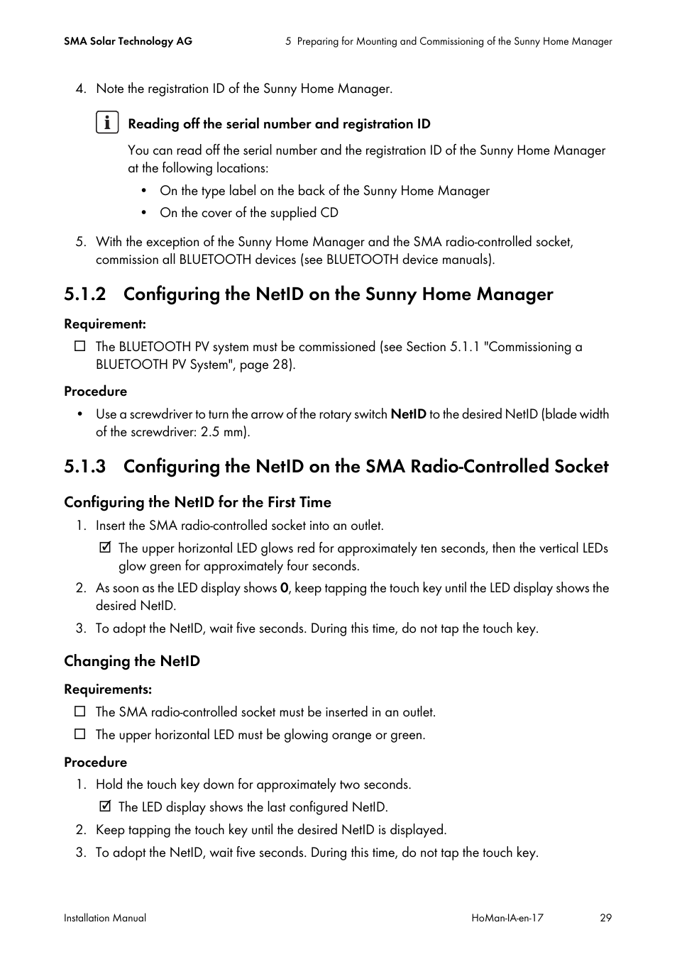 2 configuring the netid on the sunny home manager | SMA SUNNY HOME MANAGER Installation User Manual | Page 29 / 77
